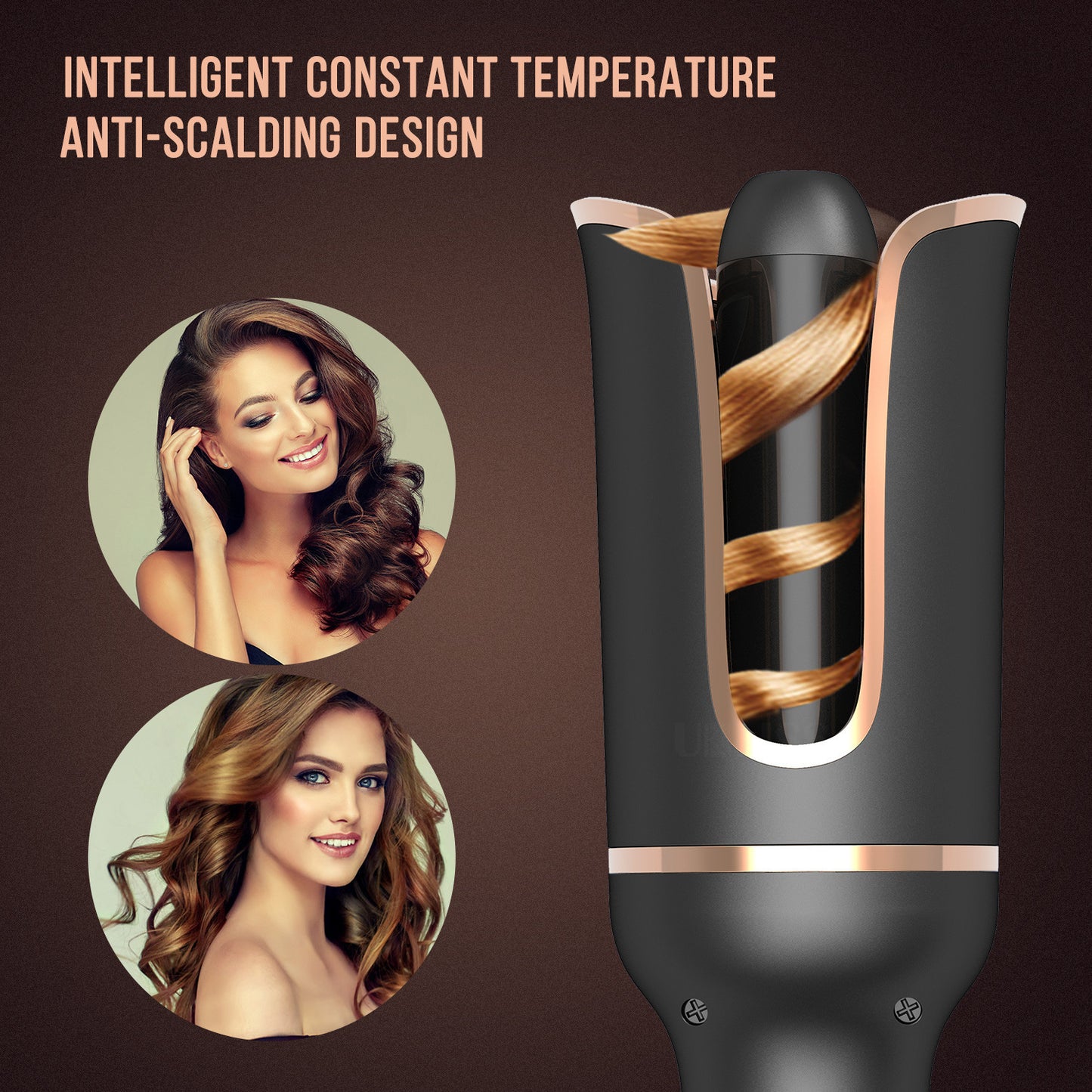 Black Automatic Spiral Electric Curling Iron