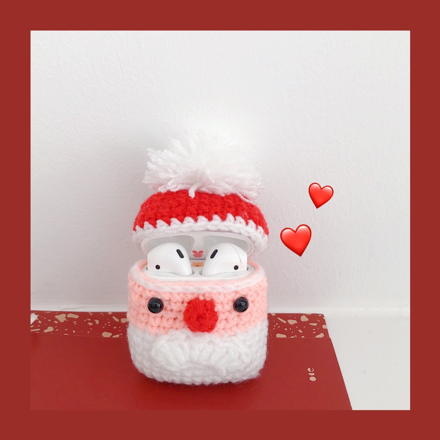 Compatible with Apple, Plush Knitted Santa Claus Earphone Case Soft Wireless Bluetooth Headphone Cover