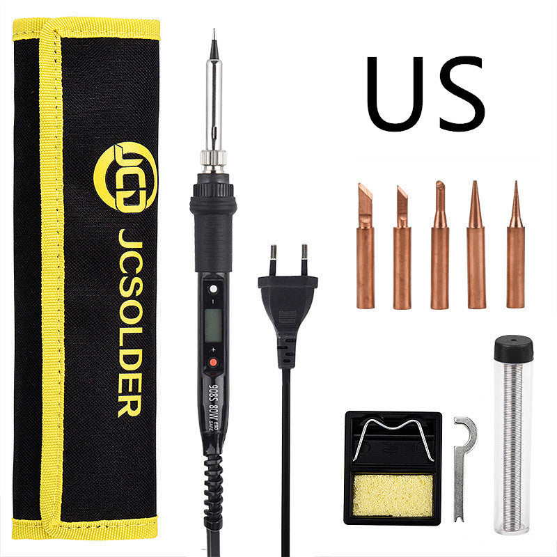 Gold Porcelain Electric Soldering Iron Set