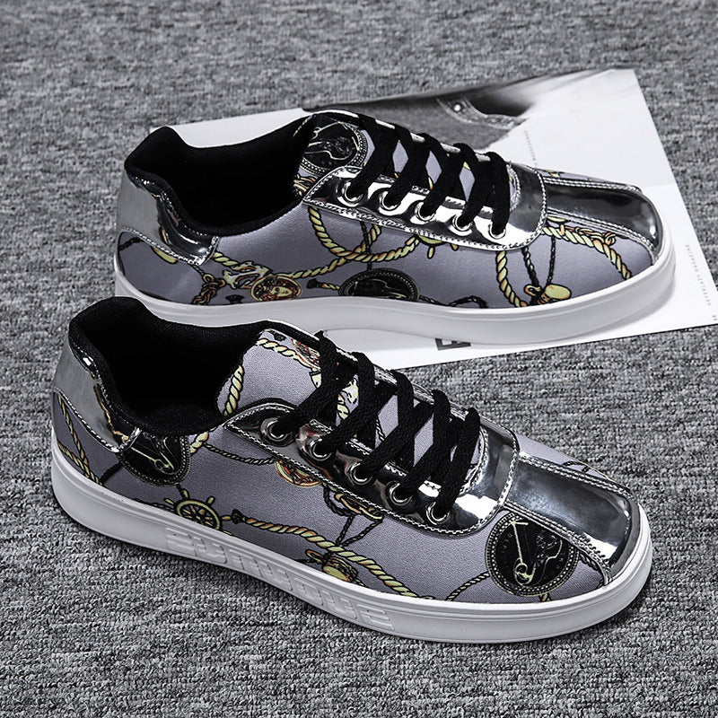 Low Cut Casual Sneakers Printed Breathable Men's Shoes