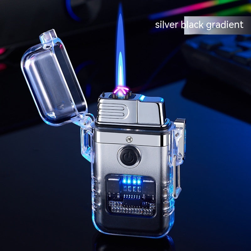 Gas-electric Dual-purpose Transparent Case Double Windproof Gas Lighters