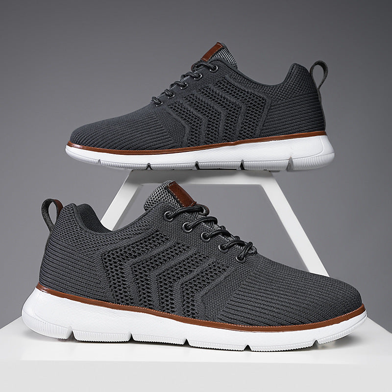 Fashion Lace-up Mesh Sneakers Casual Flying Woven Walking Sports Shoes For Men