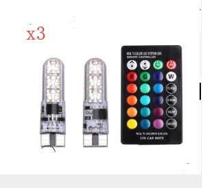 Excellent pies T10 width lamp silica gel 5050-6SMD car LED colorful RGB lights flashing license plate lamp