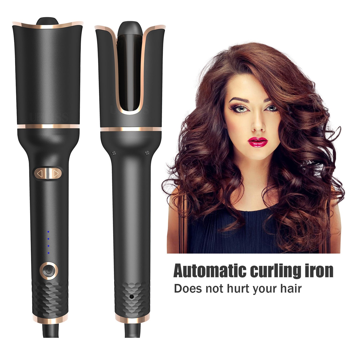 Black Automatic Spiral Electric Curling Iron