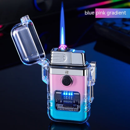 Gas-electric Dual-purpose Transparent Case Double Windproof Gas Lighters