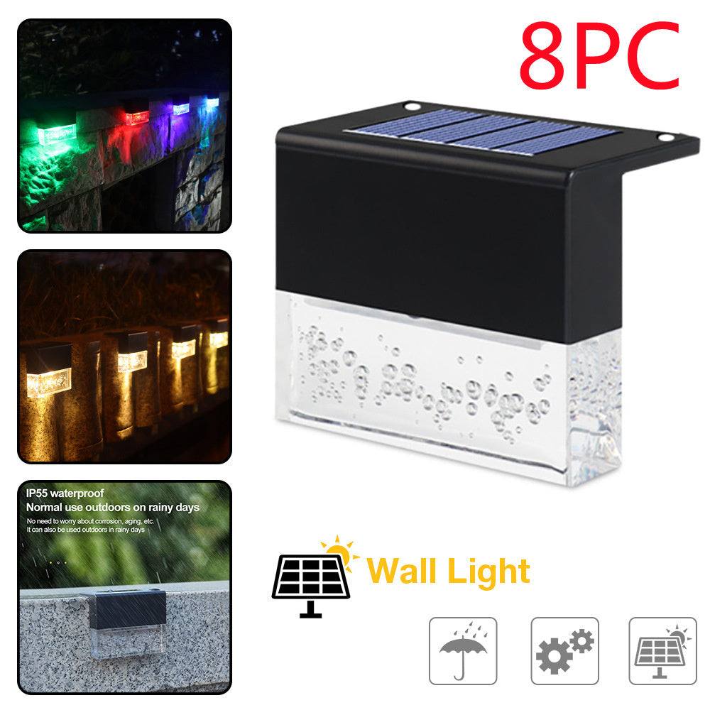 RGB LED Solar Light Step Fence Light 