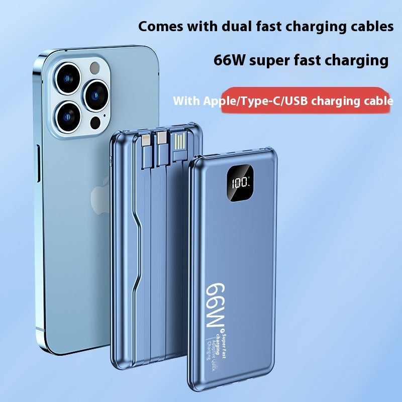 PD66W Fast Charge Power Bank 20000 MA Large Capacity With Cable Mobile Power Supply
