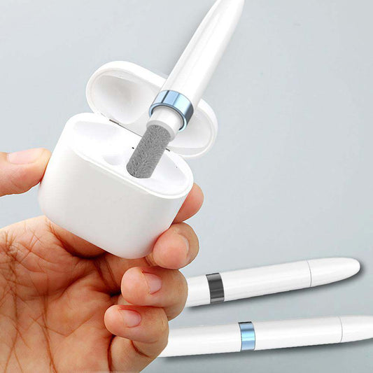 Headphone cleaning pen with flocking sponge for earbuds and earphone maintenance