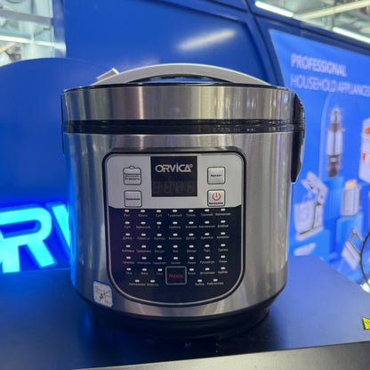 Electric Pressure Cooker Household Non-stick Rice Cooker with aluminum alloy lining and digital control panel.