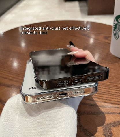 Plastic Dustproof Net Electroplating Frameless Phone Case I Magnetic Hard Shell
