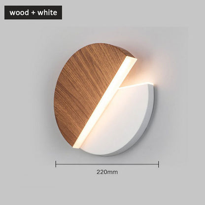Rotating round LED wall light