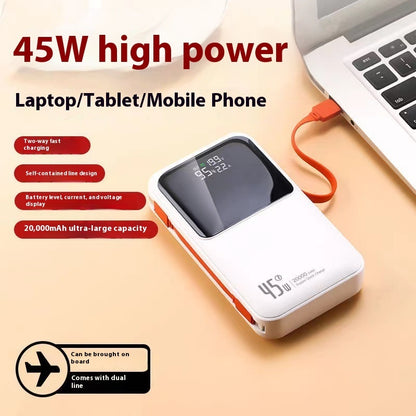 3C Certified 45W Power Bank With Cable 20000 MA Mobile Power Supply