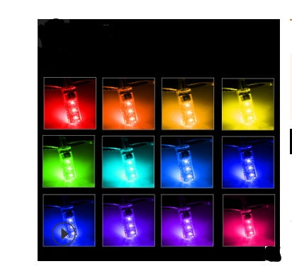 Excellent pies T10 width lamp silica gel 5050-6SMD car LED colorful RGB lights flashing license plate lamp