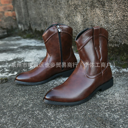 Retro High-top Leather Shoes Ankle Boots Casual