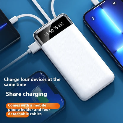 Ultra-thin Portable With Cable Power Bank Large Capacity Mobile Power Supply