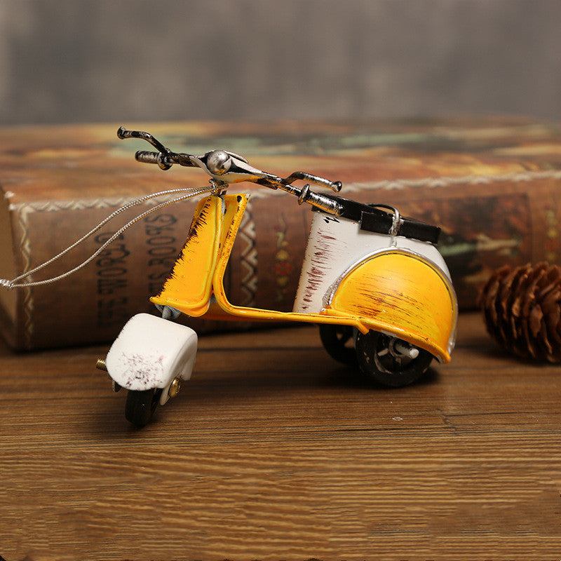 Wrought Iron Mini Electric Motorcycle Ornaments