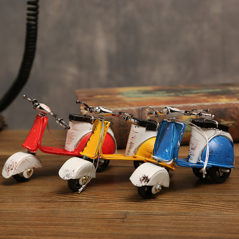 Wrought Iron Mini Electric Motorcycle Ornaments