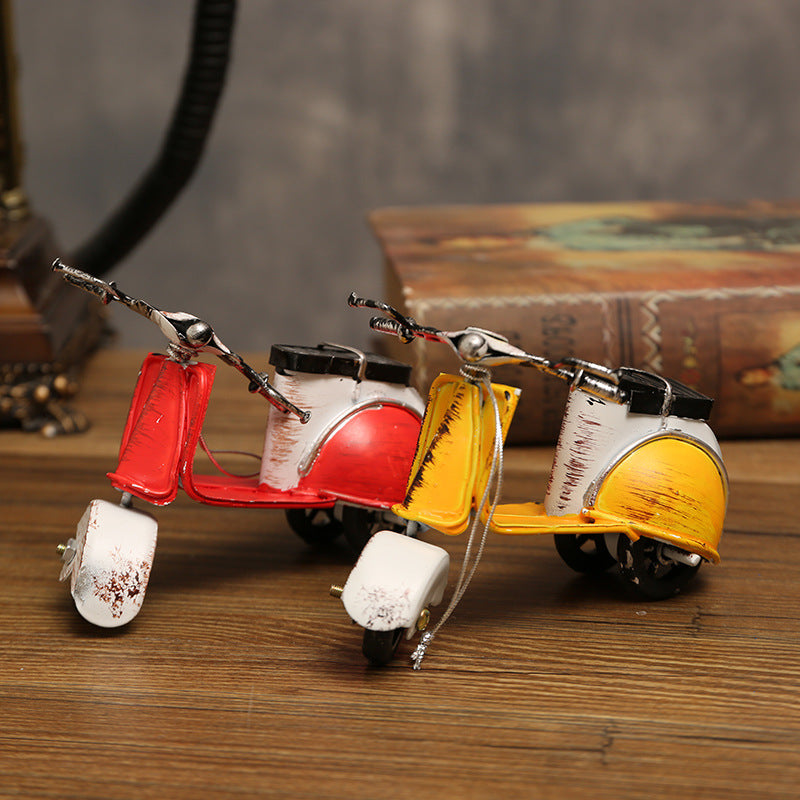 Wrought Iron Mini Electric Motorcycle Ornaments