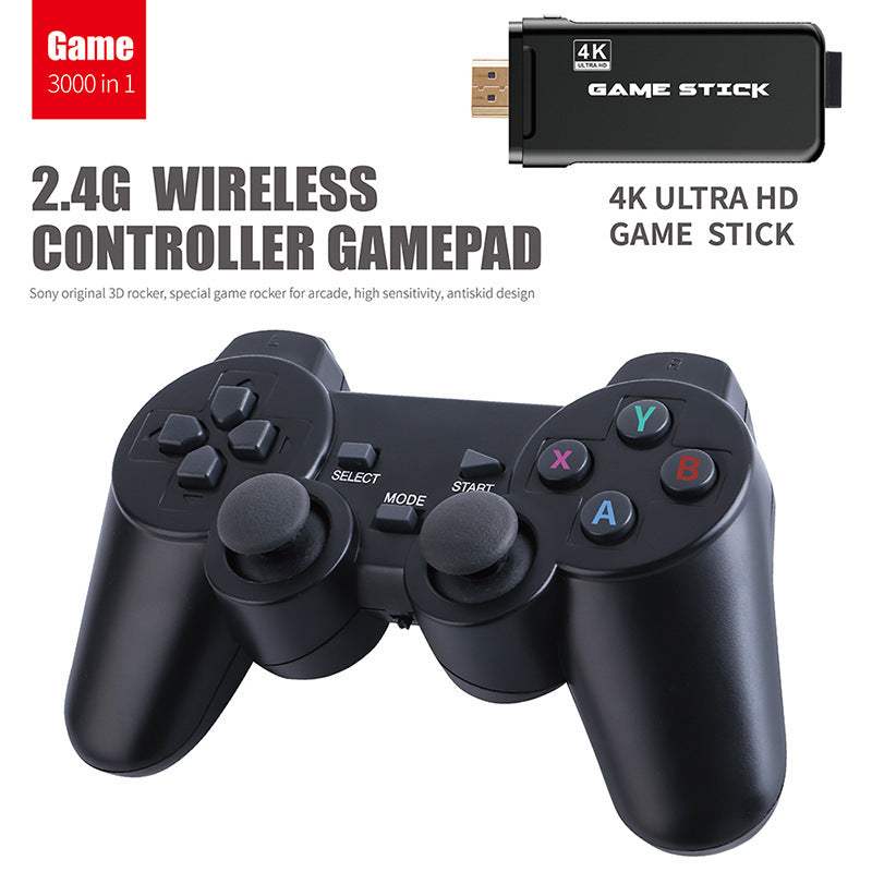 15000 games portable console with 2.4G wireless controller and 4K ultra HD game stick