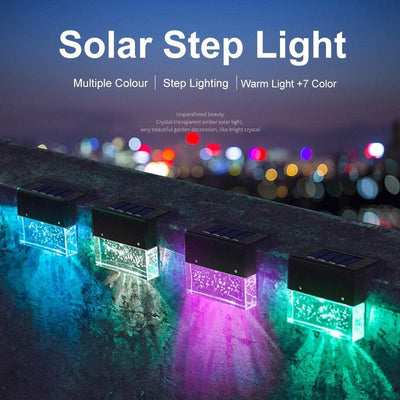 RGB LED Solar Light Step Fence Light 