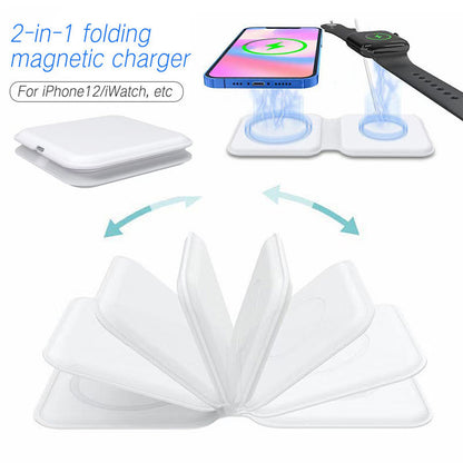 2 in 1 Magnetic Wireless Charger 15W Charging Dock Wireless QI Fast Charger