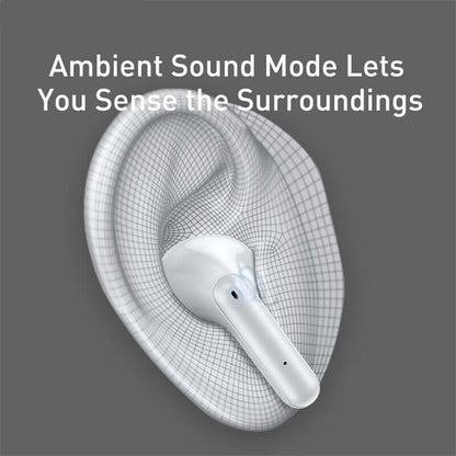 Noise-cancelling + waterproof earphones - Bluetooth 5.0 with ambient sound mode to sense surroundings.