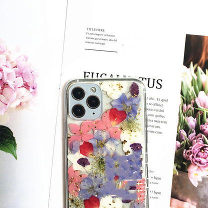 Compatible with Apple , Real Dried Flower Phone Case For I Soft Shell Female