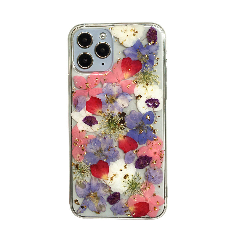 Compatible with Apple , Real Dried Flower Phone Case For I Soft Shell Female