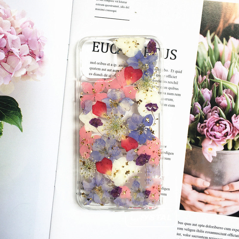 Compatible with Apple , Real Dried Flower Phone Case For I Soft Shell Female
