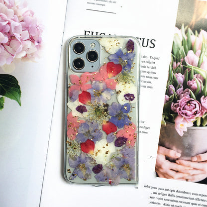 Compatible with Apple , Real Dried Flower Phone Case For I Soft Shell Female