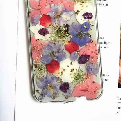 Compatible with Apple , Real Dried Flower Phone Case For I Soft Shell Female