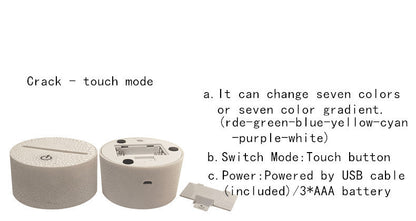 World Tank 3D Light Colorful Touch LED Visual light