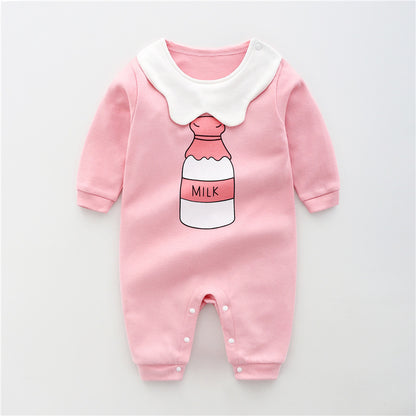 Baby Jumpsuit Spring And Autumn Cotton Baby Romper Romper Long-Sleeved Thin Spring Baby Clothes Bag Fart Clothes Spring Clothes