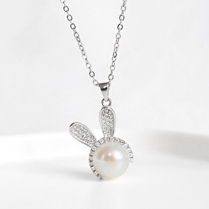 Luxury Cute Rabbit With Pearl Jewelry