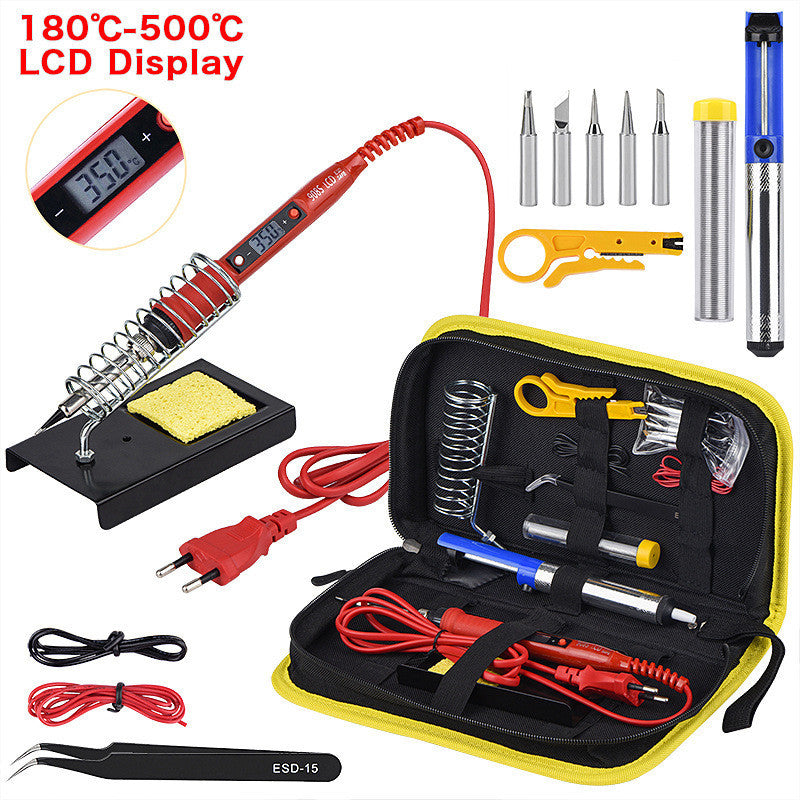 Gold Porcelain Electric Soldering Iron Set