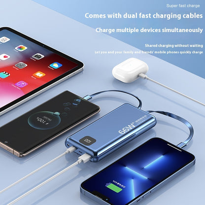 PD66W Fast Charge Power Bank 20000 MA Large Capacity With Cable Mobile Power Supply