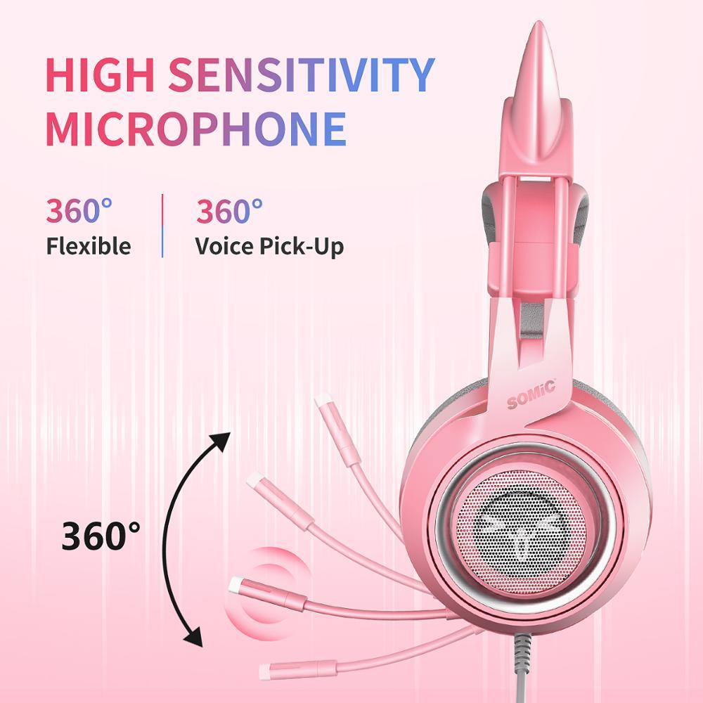 G951s  Girl Cat Ear Gaming Headphone 3.5mm Plug Cute Headset For PC One PS4 Phone Pad Girl Kids Gaming Headset