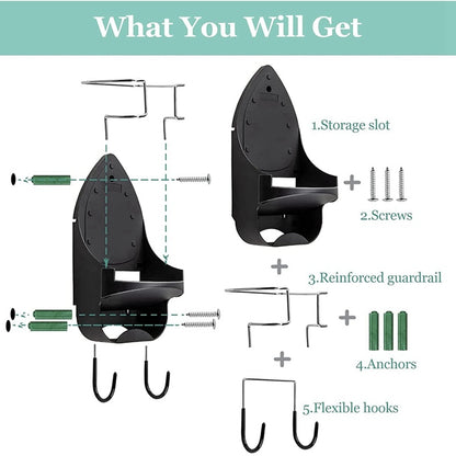 Iron Board Hanger Wall Mount Electric Iron Holder Iron And