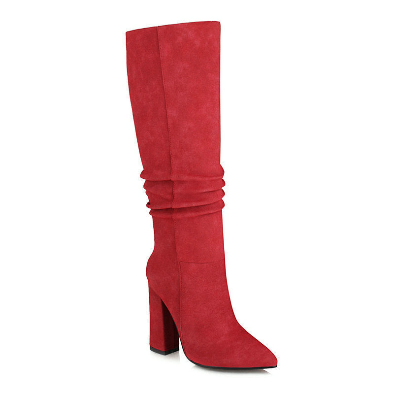Women's Thick High Heel But Knee Boots Boots Custom Large Size Women's Shoes