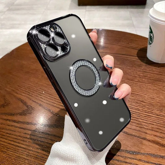 Rhinestone Exposed Label Drop-proof Simple I Protective Cover Phone Case