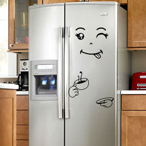 English Refrigerator Smiley Wall Sticker