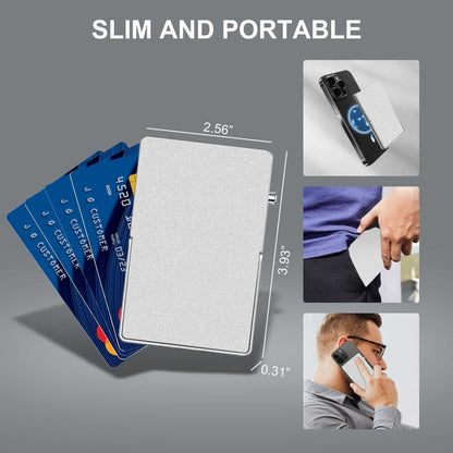 RFID blocking slim metal card holder wallet with magnetic Magsafe stand for iPhone and quick card access