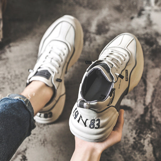 Spring New Breathable Running Leather Casual Sneakers