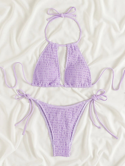 Women's Split Beach Swimsuit Bikini Two-piece Set