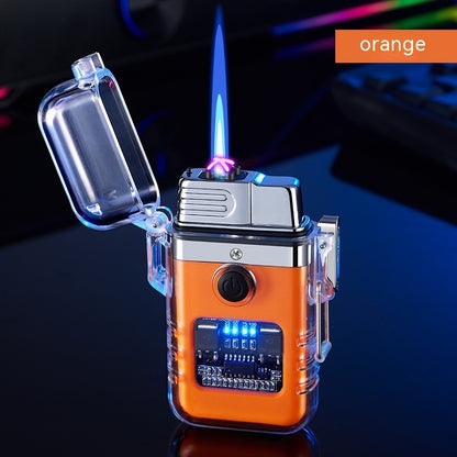 Gas-electric Dual-purpose Transparent Case Double Windproof Gas Lighters