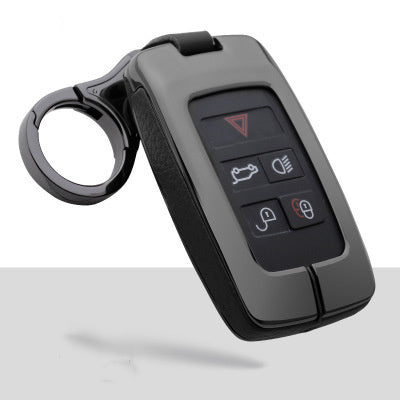 Car key protection case made of zinc alloy for Land Rover/Jaguar smart key, showcasing sleek design and functionality.