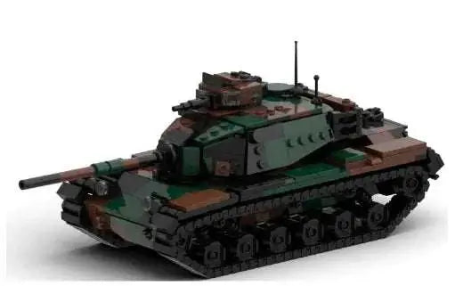 M60 Patton buildable tank kit model with detailed green and brown camouflage design