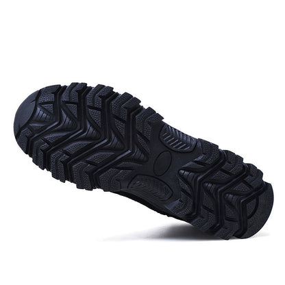 Men's Warm Snow Boots Cowhide Leather Military Shoes Men Waterproof Winter Boots