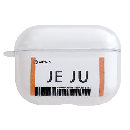 Compatible with Apple, Plane ticket cover city bar code label headphone case for Airpods Pro