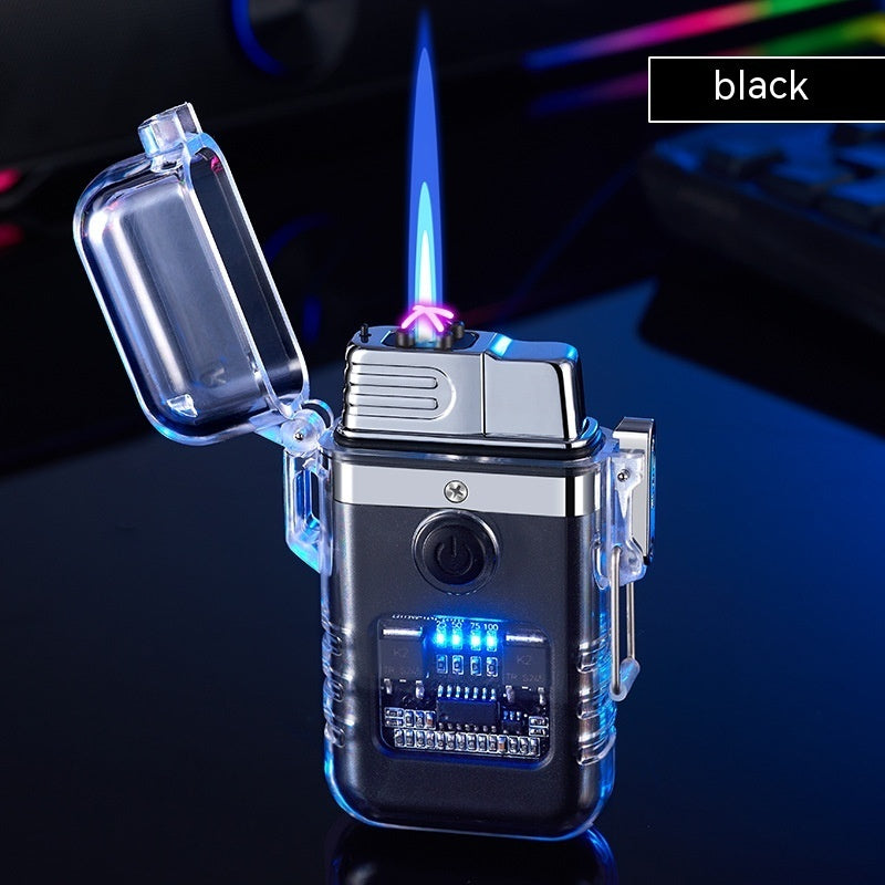 Gas-electric Dual-purpose Transparent Case Double Windproof Gas Lighters
